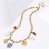 Stainless Steel Marine Style Heart Shape Electroplated Pendant Necklace Jewelry