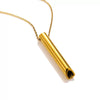 Stainless Steel Meditation Whistle Cylinder Pendant Necklace With Cross Chain And Polishing Treatment