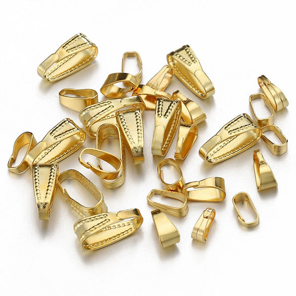 Stainless Steel Melon Buckle Golden Glossy Embossed Diy Necklace Accessories Electroplated