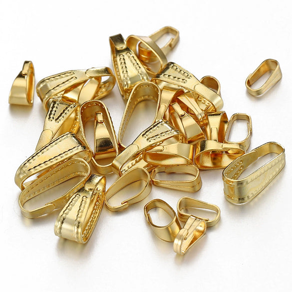 Stainless Steel Melon Buckle Golden Glossy Embossed Diy Necklace Accessories Electroplated