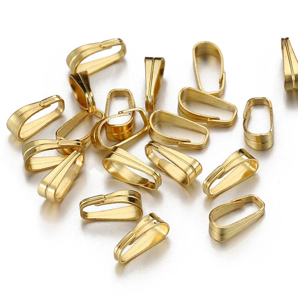 Stainless Steel Melon Buckle Golden Glossy Embossed Diy Necklace Accessories Electroplated