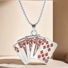 Stainless Steel Men's Hip Hop Playing Card Flush Pendant With Alloy Pendant And Woolen Chain Electroplated Trendy Necklace Jewelry