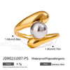 Stainless Steel Metal Ball Geometric Style Ring With Electroplating For Women