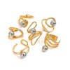 Stainless Steel Metal Ball Geometric Style Ring With Electroplating For Women