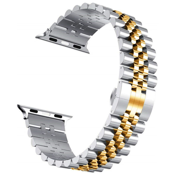 Stainless Steel Metal Watch Strap With Butterfly Buckle For Apple Watch Samsung Huawei Wristband