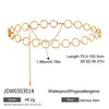 Stainless Steel Metal Women's Waist Chain With Multiple Circles And Lobster Clasp