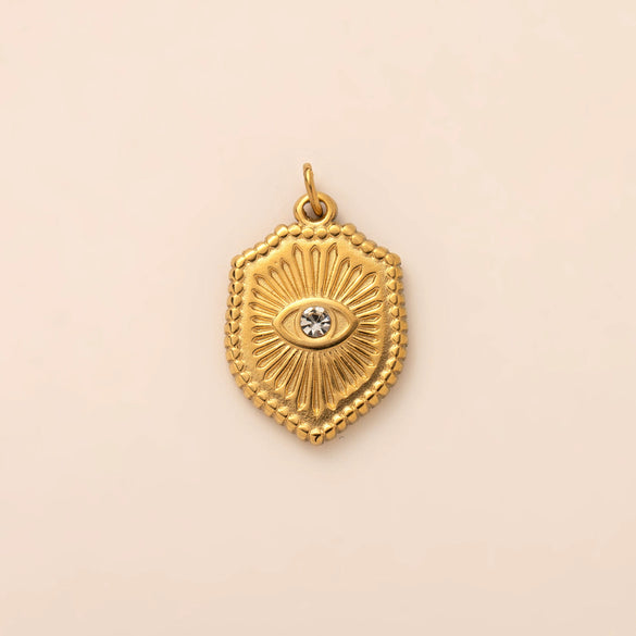 Stainless Steel Mini Elephant Lotus Heart Pendant Necklace Vacuum Plated 18K Gold Color Preservation