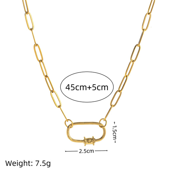 Stainless Steel Mini Elephant Lotus Heart Pendant Necklace Vacuum Plated 18K Gold Color Preservation