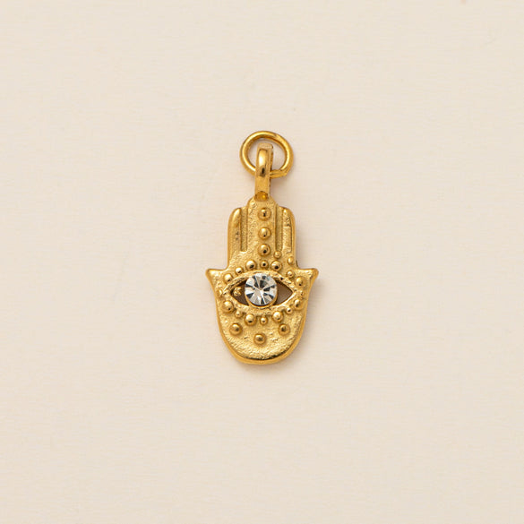 Stainless Steel Mini Elephant Lotus Heart Pendant Necklace Vacuum Plated 18K Gold Color Preservation