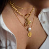 Stainless Steel Mini Elephant Lotus Heart Pendant Necklace Vacuum Plated 18K Gold Color Preservation