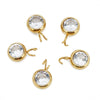 Stainless Steel Mini Round Welded Open Ring Diamond Pendant Beaded Jewelry Accessories