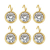 Stainless Steel Mini Round Welded Open Ring Diamond Pendant Beaded Jewelry Accessories