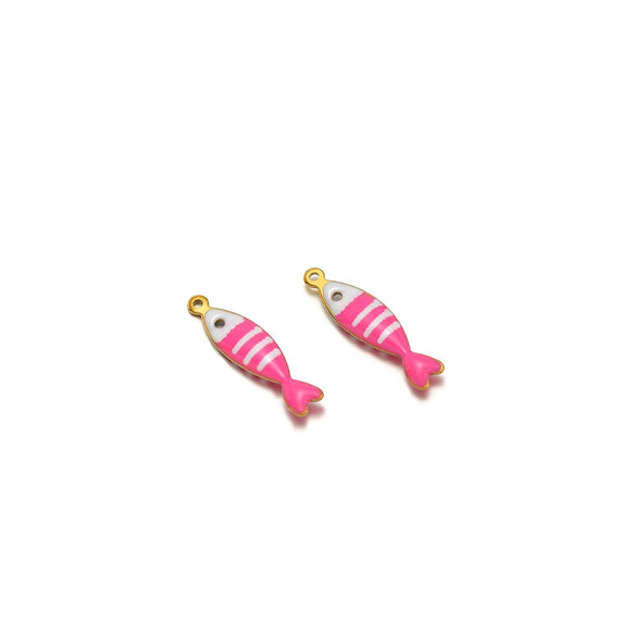 Stainless Steel Minimalist Dripping Oil Small Fish Pendant Necklace Clothing Accessories