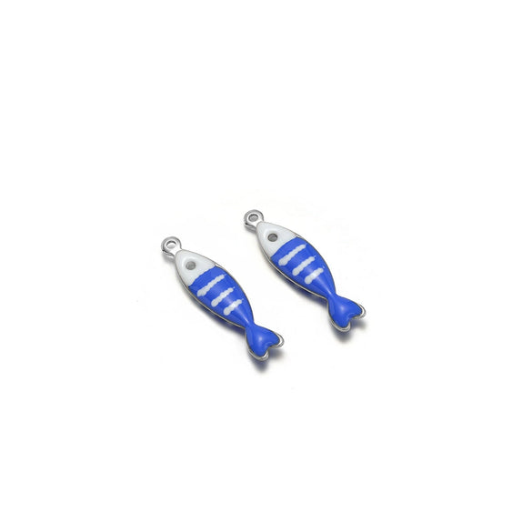 Stainless Steel Minimalist Dripping Oil Small Fish Pendant Necklace Clothing Accessories