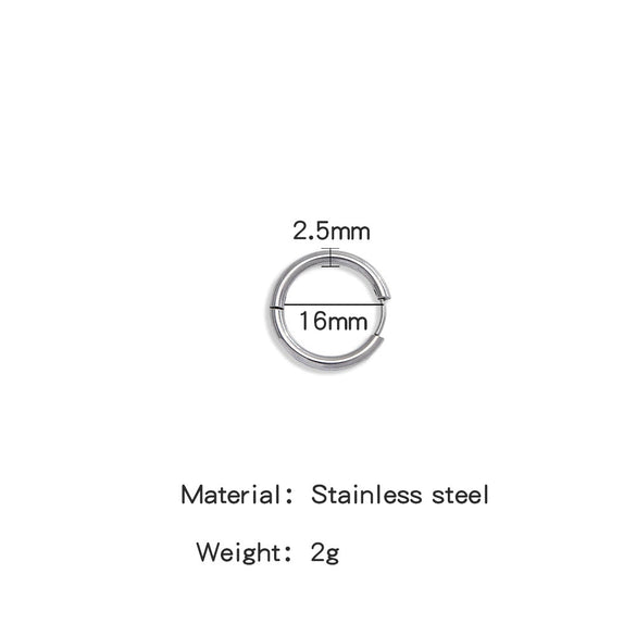 Stainless Steel Minimalist Geometric Ring Hoop Earrings And Ear Buckles Electroplated Diy Accessories
