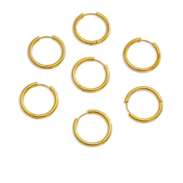 Stainless Steel Minimalist Geometric Ring Hoop Earrings And Ear Buckles Electroplated Diy Accessories