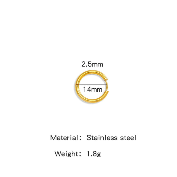 Stainless Steel Minimalist Geometric Ring Hoop Earrings And Ear Buckles Electroplated Diy Accessories