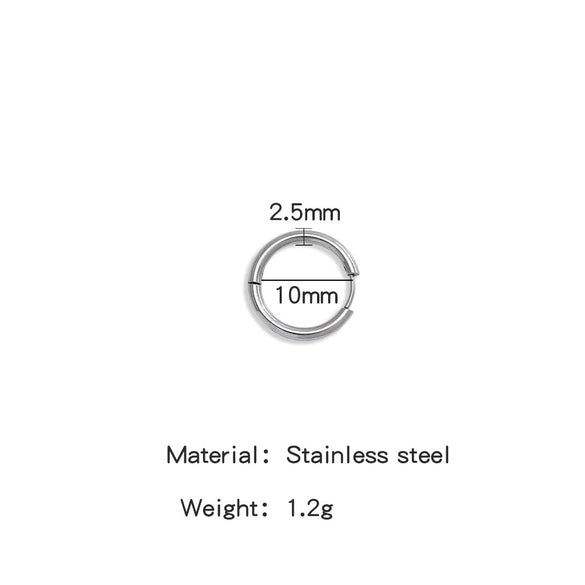 Stainless Steel Minimalist Geometric Ring Hoop Earrings And Ear Buckles Electroplated Diy Accessories