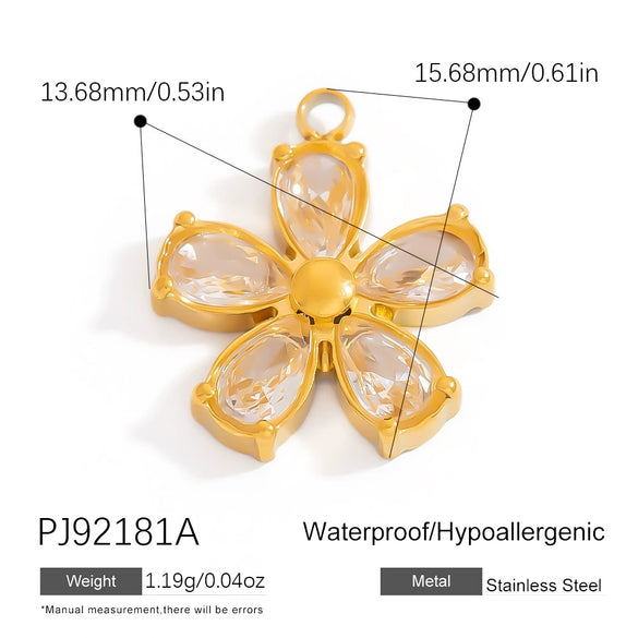 Stainless Steel Minimalist Heart Flower Pendant Jewelry Accessories Electroplated