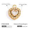 Stainless Steel Minimalist Heart Flower Pendant Jewelry Accessories Electroplated