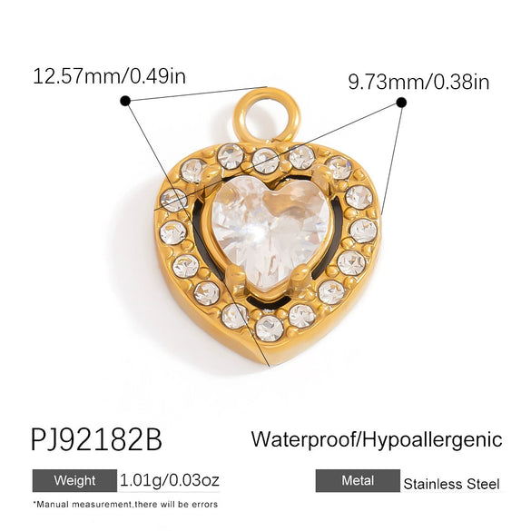 Stainless Steel Minimalist Heart Flower Pendant Jewelry Accessories Electroplated