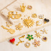Stainless Steel Minimalist Heart Flower Pendant Jewelry Accessories Electroplated