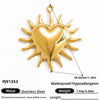 Stainless Steel Minimalist Heart Flower Pendant Jewelry Accessories Electroplated