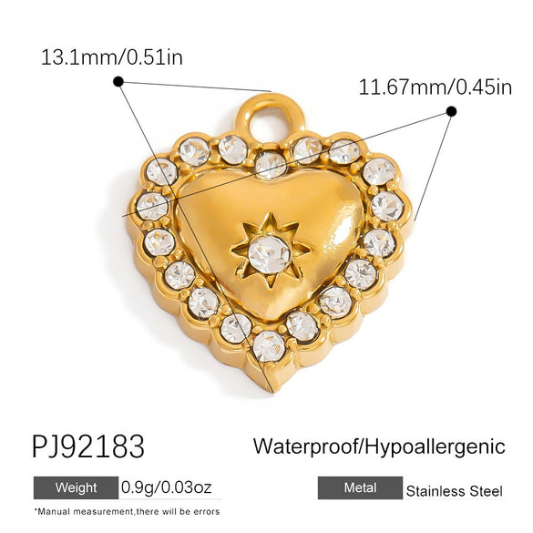 Stainless Steel Minimalist Heart Flower Pendant Jewelry Accessories Electroplated