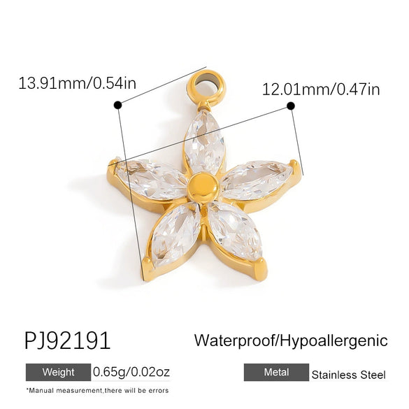 Stainless Steel Minimalist Heart Flower Pendant Jewelry Accessories Electroplated