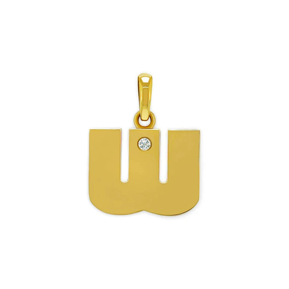 Stainless Steel Minimalist Letter Necklace Pendant With Zircon Inlay And Electroplating Process