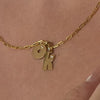 Stainless Steel Minimalist Letter Necklace Pendant With Zircon Inlay And Electroplating Process