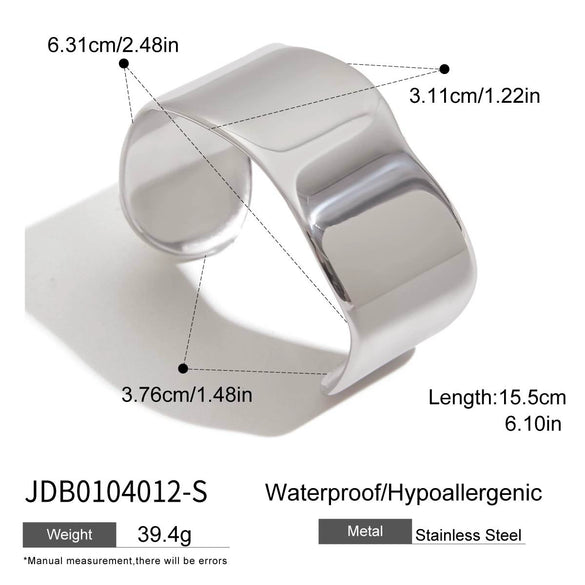 Stainless Steel Minimalist Open Bracelet Electroplating Geometric Jewelry