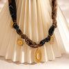 Stainless Steel Minimalist Style Electroplated Necklace And Silk Scarf Jewelry