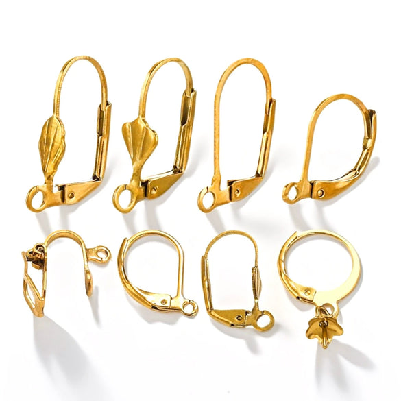 Stainless Steel Minimalist Totem Pattern French Hook Earrings Jewelry With Electroplating