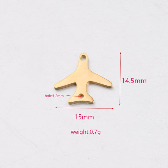 Stainless Steel Mirror Finish Polishing Aircraft Shape Pendant Jewelry Accessories