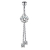 Stainless Steel Mixed Zircon Navel Ring Set With Heart Pattern And Cartoon Style For Body Piercing