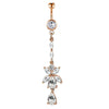 Stainless Steel Mixed Zircon Navel Ring Set With Heart Pattern And Cartoon Style For Body Piercing