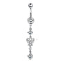 Stainless Steel Mixed Zircon Navel Ring Set With Heart Pattern And Cartoon Style For Body Piercing
