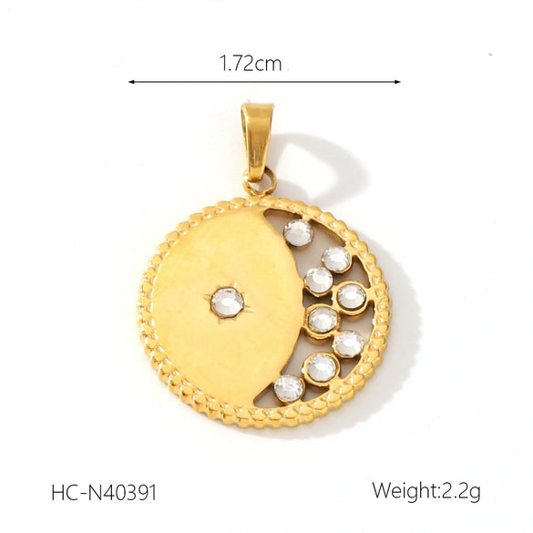 Stainless Steel Moon Eightpointed Star Necklace Pendant Jewelry Accessories Electroplating