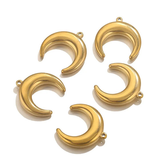 Stainless Steel Moon Pendant Jewelry Accessories With 18K Gold Plating