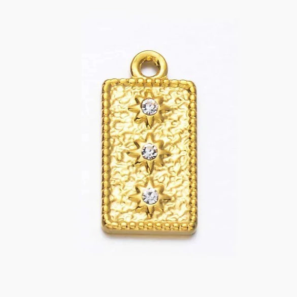 Stainless Steel Moon Star Pendant Jewelry With Electroplating Treatment And Irregular Shape
