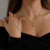 Stainless Steel Moonstone Pull Feldspar Pendant Necklace With Electroplating And Clavicle Chain For Women
