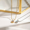 Stainless Steel Moonstone Pull Feldspar Pendant Necklace With Electroplating And Clavicle Chain For Women