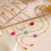 Stainless Steel Multicolor Oil Dripping Flower Electroplating Bracelet For Women