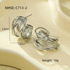 Stainless Steel Multilayer Cshaped Geometric Winding Electroplated Women's Earrings