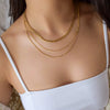 Stainless Steel Multilayer Geometric Snake Bone Chain Necklace Electroplated Waterproof Not Faded Unisex Jewelry