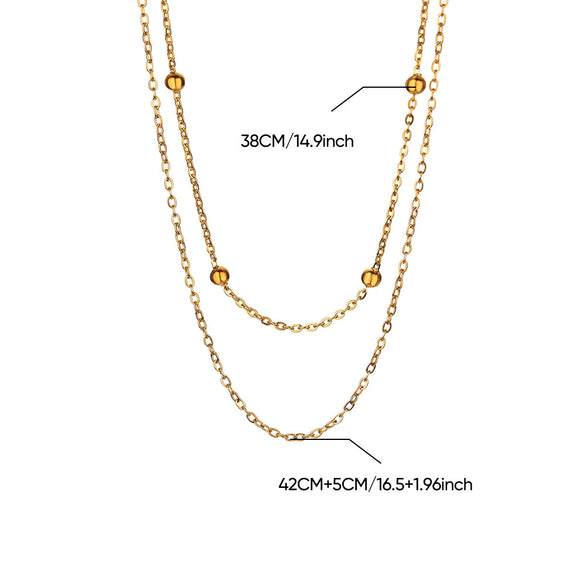 Stainless Steel Multilayer Geometric Snake Bone Chain Necklace Electroplated Waterproof Not Faded Unisex Jewelry