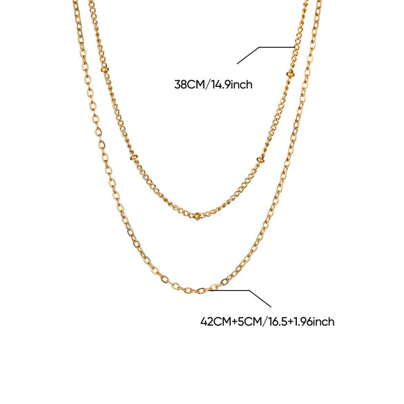 Stainless Steel Multilayer Geometric Snake Bone Chain Necklace Electroplated Waterproof Not Faded Unisex Jewelry