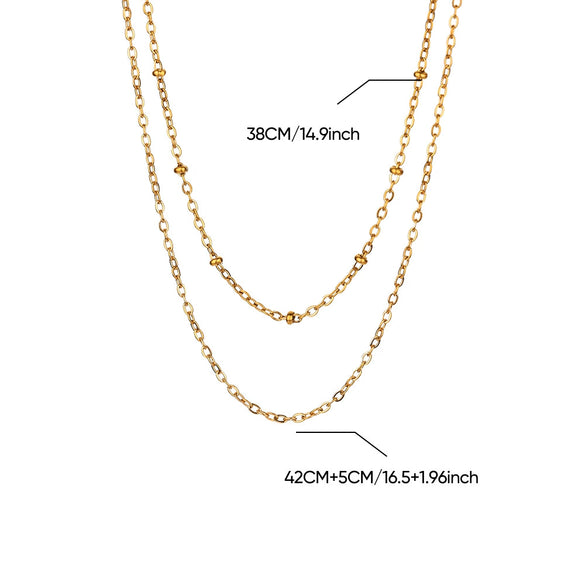 Stainless Steel Multilayer Geometric Snake Bone Chain Necklace Electroplated Waterproof Not Faded Unisex Jewelry