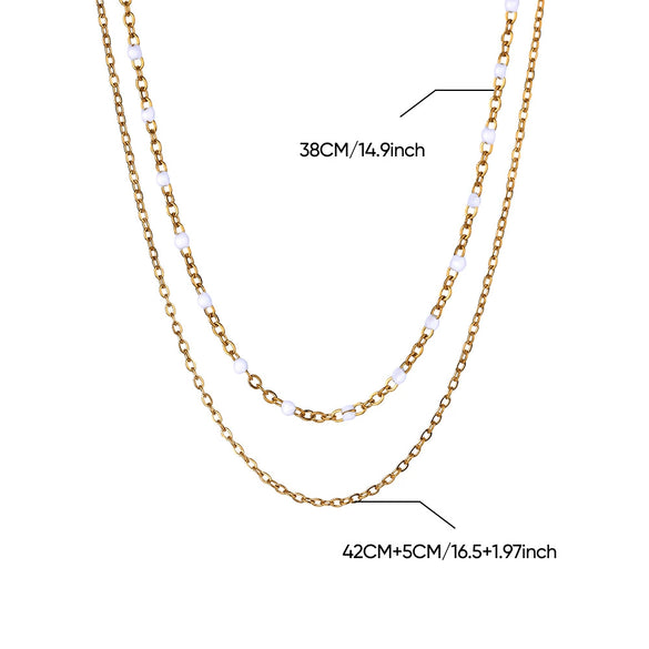 Stainless Steel Multilayer Geometric Snake Bone Chain Necklace Electroplated Waterproof Not Faded Unisex Jewelry